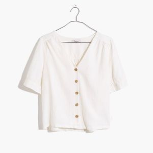 Madewell Linen-Blend Plaza Button-Front Shirt